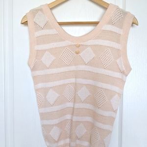 2/$40 Vintage Peach and White Sweater Vest